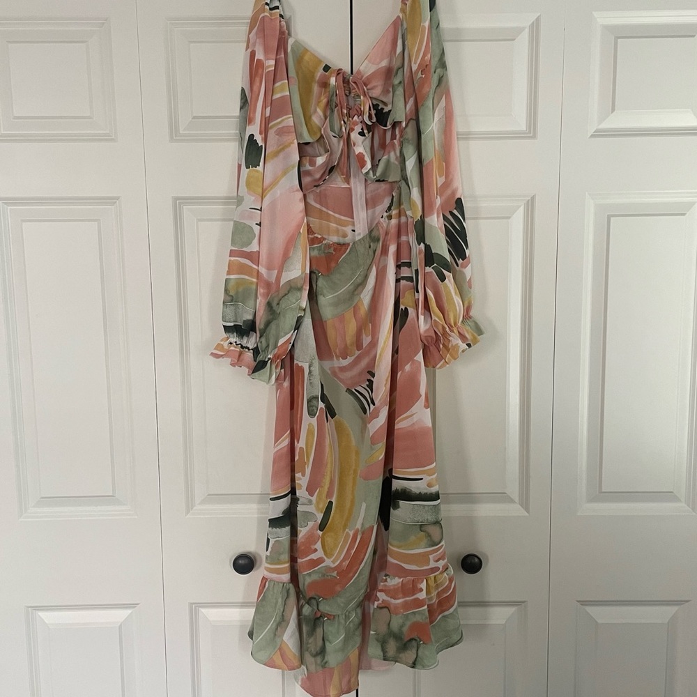 Boho Long Floral Sleeve Maxi Dress